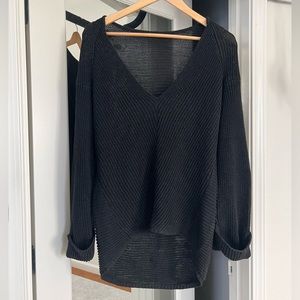 Black knit long sleeve sweater from fancy local boutique